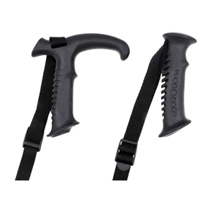Ergonomische schwarze Trekkingstock- und Gehstockgriffe mit verstellbaren Handschlaufen