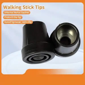 19mm anti-slip rubber tips for walking sticks and canes with durable internal metal washer
