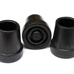 Juego de tres conteras de repuesto de goma negra de 19 mm para muletas y bastones de caminar