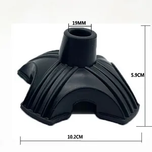 Detail view of 19mm rubber cane tip replacement showing height and width dimensions