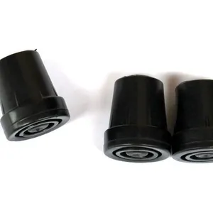 Pack de tres conteras de goma negra de 19mm para muletas y bastones, pies antideslizantes