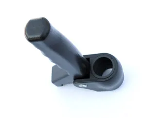 Detail eines schwarzen Hilfsgriffs für Gehstock mit 22 mm Rohrdurchmesser