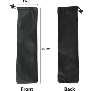 Black Oxford cloth trekking pole storage bag, 45x11cm dimensions