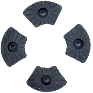 High-quality replacement non-slip rubber feet for four-legged walking canes, 4-piece set black