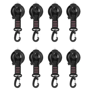 Eight-piece set of heavy-duty car tent suction cups with 360-degree rotating carabiner hooks