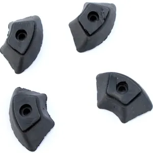 Set of four durable black replacement rubber feet tips for quad cane accessories 19mm