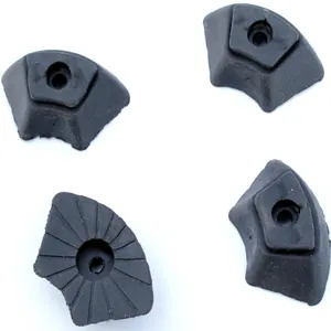 Set of 4 durable black rubber replacement tips for small quad base canes, 19mm diameter