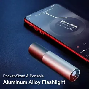 Premium mini portable LED flashlight with USB charging and elegant gradient metallic finish