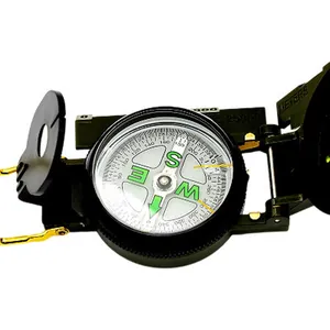High-precision portable military-style flip-cover compass for outdoor camping and hiking
