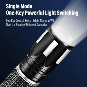 High-power LED flashlight with USB rechargeable design for outdoor camping and hiking