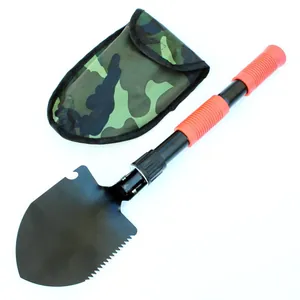 Multifunktionale Camping-Klappschaufel mit Wellenschliff und Camouflage-Aufbewahrungstasche
