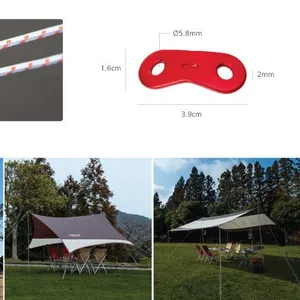Tensor de cuerda de viento de aleación de aluminio rojo para tiendas de campaña