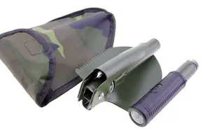 Pala da campeggio pieghevole in stile militare con custodia mimetica