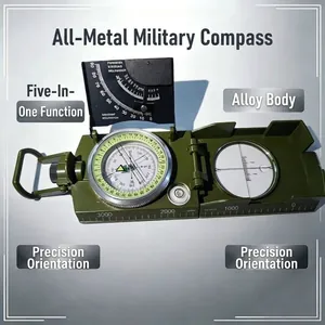 Hochpräziser Militär-Metallkompass mit integriertem Neigungsmesser und robustem Legierungsgehäuse