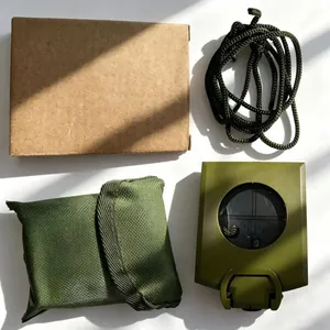 Profi Armee-Kompass-Set in Grün mit Tasche und Lanyard für die Navigation im Freien
