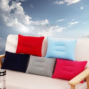 Almohadas inflables portátiles de varios colores para camping y viaje al aire libre