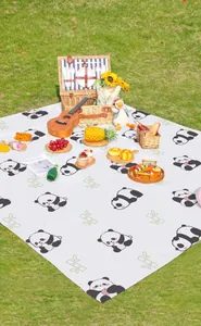 Nappe de pique-nique jetable à motif panda pour camping et loisirs en plein air