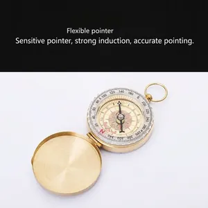 Brújula clásica de latón estilo reloj de bolsillo para senderismo y acampada al aire