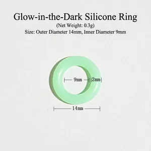Leuchtender Silikon-O-Ring für Campingheringe, 14mm Außendurchmesser, 0,3g Gewicht