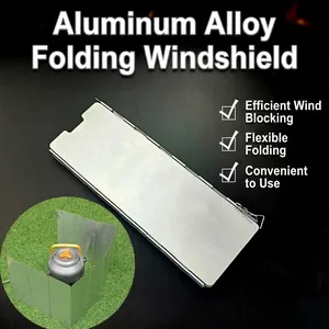 Tragbarer faltbarer Windschutz aus Aluminiumlegierung für Campingkocher im Freien