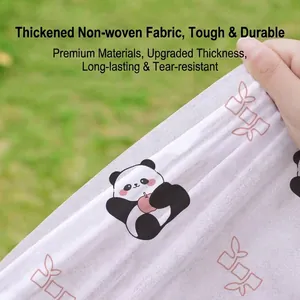 Tapis de pique-nique jetable épais en non-tissé avec motif panda mignon