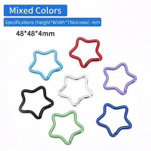 Mixed color star-shaped aluminum alloy carabiner hooks for DIY keychains
