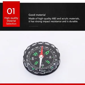 Portable Mini Pocket Compass For Hiking Camping Travel Outdoor Navigation Lightweight Acrylic Round Compass Tool Accessory