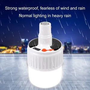 Waterproof solar LED camping lantern for outdoor tent lighting