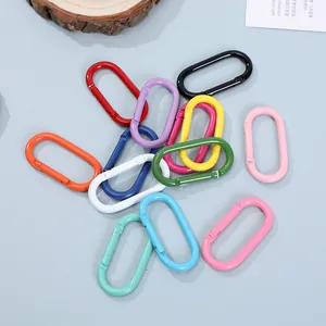Gekleurde ovale karabijnhaken en veerhaken voor DIY sleutelhanger access
