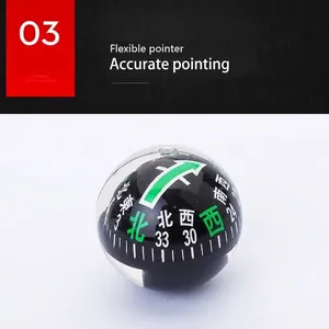 Portable 38mm car ball compass for outdoor hiking with highly sensitive direction markers