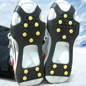 Non-Slip Ice Cleats Crampons For Snow And Ice Outdoor Hiking Climbing Spikes TPE Rubber Traction Gripper For Boots Shoes