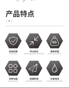 Detailed infographic icons showing multi-functional folding camping shovel features