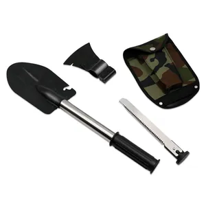 Set pala pieghevole multifunzione 4 in 1 da campeggio con ascia, sega e borsa mimetica