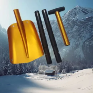 Pala da neve portatile in alluminio con manico telescopico per campeggio ed emergenza