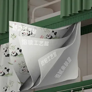Cortina opaca desechable de 4 capas para literas y trenes con diseño de panda