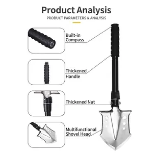 Multi-functional folding entrenching tool shovel for camping and survival gear