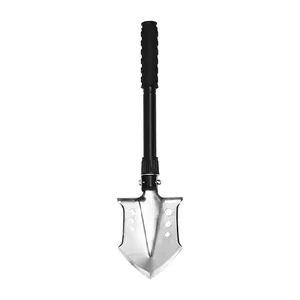 Professional multi-functional folding camping shovel with anti-slip handle and saw edge.