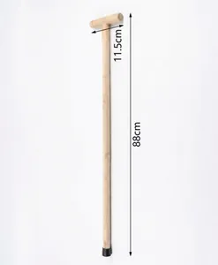 Detail showing 88cm length and 11.5cm handle width of this lightweight wooden walking stick