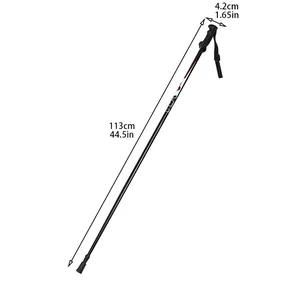 Bâton de randonnée durable de 113 cm en alliage d'aluminium avec mesures de poignée