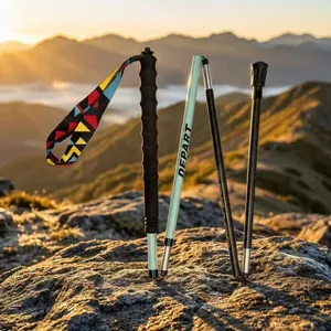 Bastone da trekking professionale pieghevole in carbonio con impugnatura antiscivolo