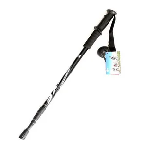 Detail view of CLEYE 6061 aluminum alloy telescopic trekking pole with straight handle
