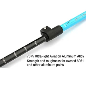 Bastone da trekking telescopico in lega di alluminio 7075 con scala di altezza