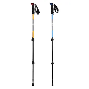 Coppia di bastoncini da trekking telescopici in alluminio con blocco esterno per trekking