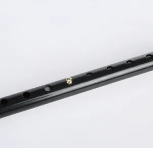 Dettaglio della regolazione altezza con perno su un bastone da trekking in alluminio nero.