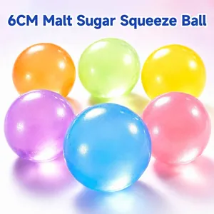 Squishy Maltose Stress Ball TPR Translucide Rebond Lent Jouet de Décompression Pour Enfants Adultes Bureau École Jouet Sensoriel 6cm Diamètre