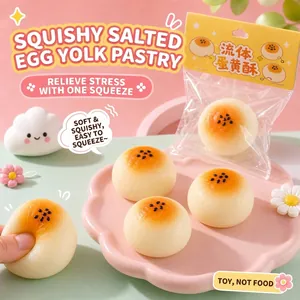 Adorable jouet de décompression squishy en forme de pâtisserie au jaune d'œuf pour tous