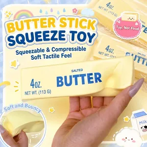 Slow rebound realistic yellow butter stick squishy toy for effective stress relief