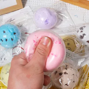 Πολύχρωμες μπάλες στρες squishy βουτύρου, παιχνίδι χειρός αργής επαναφοράς για άγχος