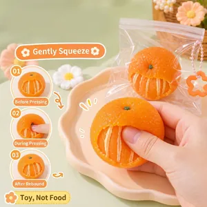 Realistic peeled orange squishy toy made of TPR for stress relief and fun