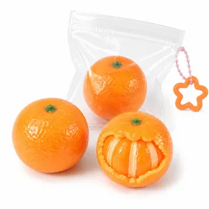 Realistic peelable orange squishy toy made of soft TPR for sensory stress relief toys